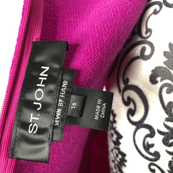 St. John Side Ruffle Sleeveless Knit Dress - Picture 6 of 8